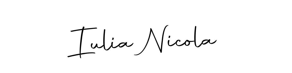 Autography-DOLnW is a professional signature style that is perfect for those who want to add a touch of class to their signature. It is also a great choice for those who want to make their signature more unique. Get Iulia Nicola name to fancy signature for free. Iulia Nicola signature style 10 images and pictures png