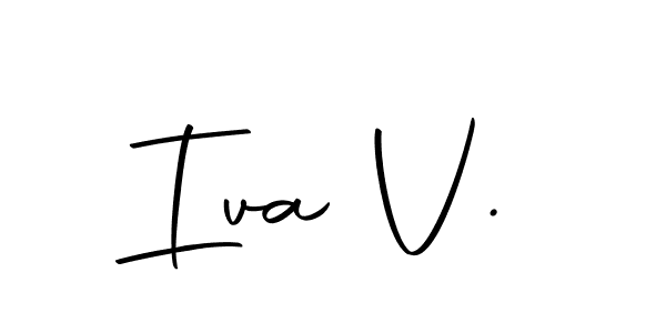 How to make Iva V. name signature. Use Autography-DOLnW style for creating short signs online. This is the latest handwritten sign. Iva V. signature style 10 images and pictures png