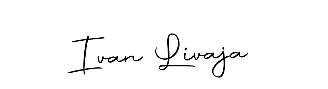 How to make Ivan Livaja name signature. Use Autography-DOLnW style for creating short signs online. This is the latest handwritten sign. Ivan Livaja signature style 10 images and pictures png