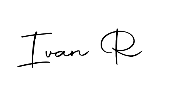 How to make Ivan R name signature. Use Autography-DOLnW style for creating short signs online. This is the latest handwritten sign. Ivan R signature style 10 images and pictures png