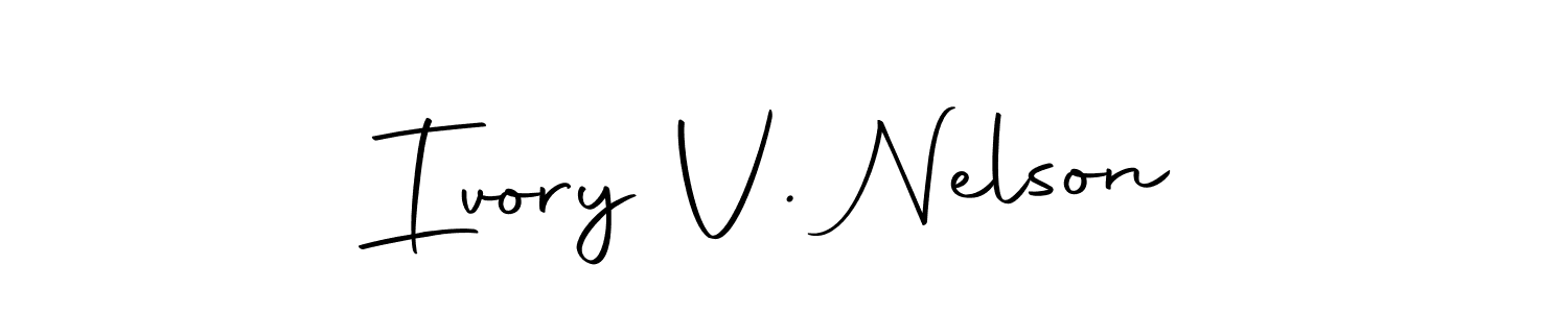 Use a signature maker to create a handwritten signature online. With this signature software, you can design (Autography-DOLnW) your own signature for name Ivory V. Nelson. Ivory V. Nelson signature style 10 images and pictures png