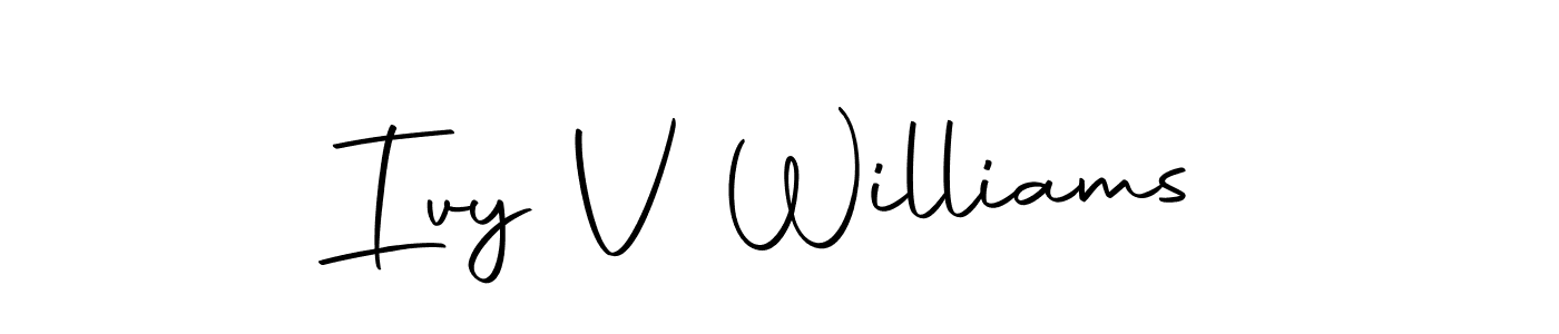 Create a beautiful signature design for name Ivy V Williams. With this signature (Autography-DOLnW) fonts, you can make a handwritten signature for free. Ivy V Williams signature style 10 images and pictures png