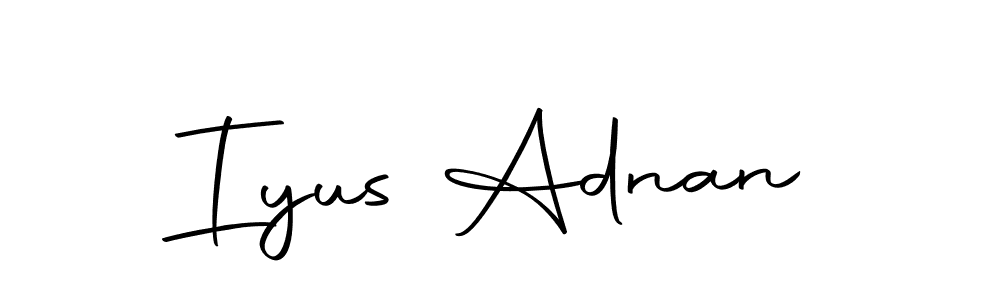How to make Iyus Adnan name signature. Use Autography-DOLnW style for creating short signs online. This is the latest handwritten sign. Iyus Adnan signature style 10 images and pictures png