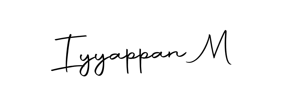 How to make Iyyappan M name signature. Use Autography-DOLnW style for creating short signs online. This is the latest handwritten sign. Iyyappan M signature style 10 images and pictures png