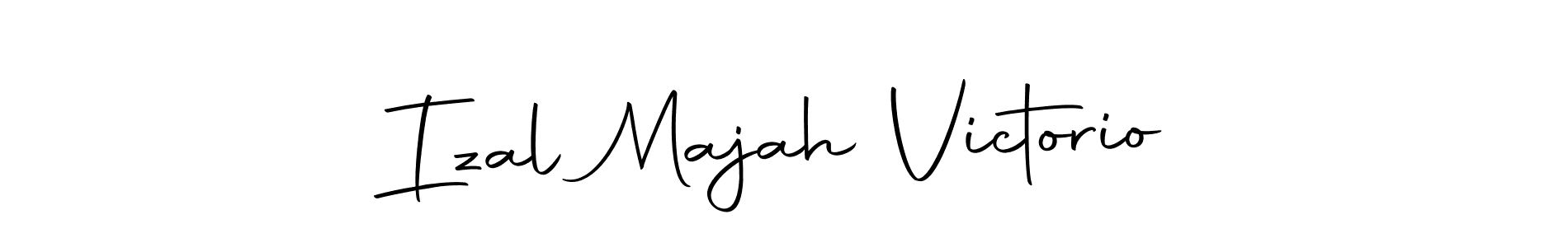 How to make Izal Majah Victorio name signature. Use Autography-DOLnW style for creating short signs online. This is the latest handwritten sign. Izal Majah Victorio signature style 10 images and pictures png