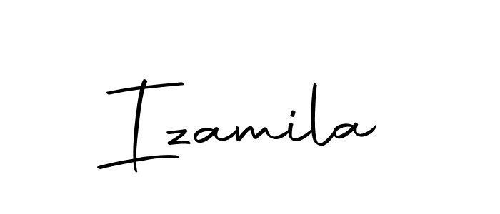 Design your own signature with our free online signature maker. With this signature software, you can create a handwritten (Autography-DOLnW) signature for name Izamila. Izamila signature style 10 images and pictures png