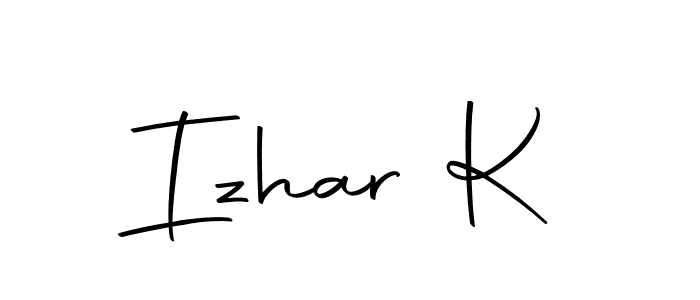 The best way (Autography-DOLnW) to make a short signature is to pick only two or three words in your name. The name Izhar K include a total of six letters. For converting this name. Izhar K signature style 10 images and pictures png