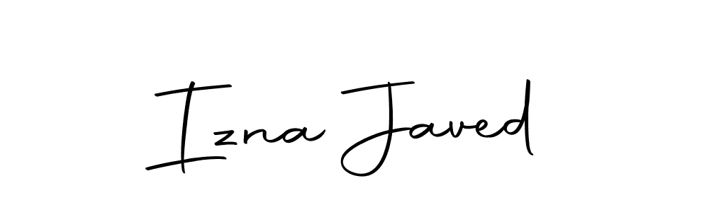 Use a signature maker to create a handwritten signature online. With this signature software, you can design (Autography-DOLnW) your own signature for name Izna Javed. Izna Javed signature style 10 images and pictures png