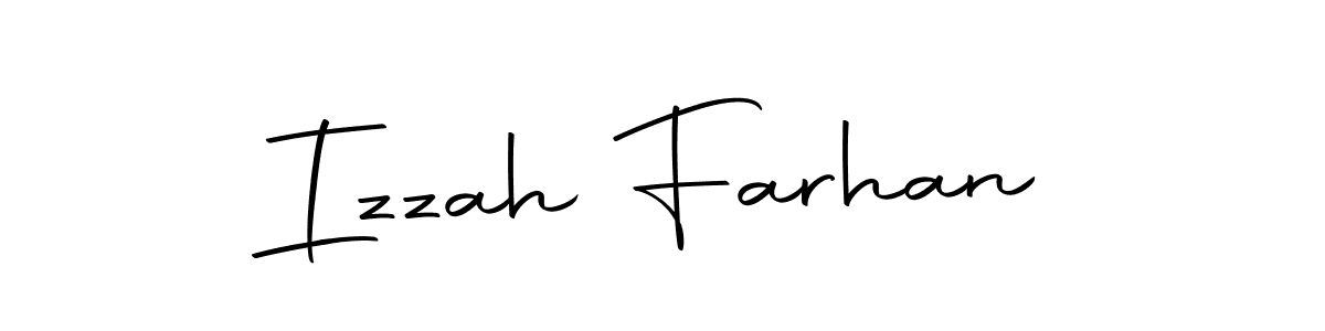 How to make Izzah Farhan name signature. Use Autography-DOLnW style for creating short signs online. This is the latest handwritten sign. Izzah Farhan signature style 10 images and pictures png