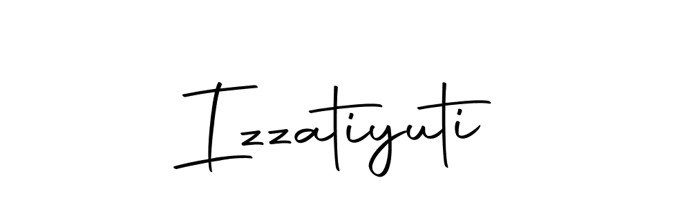 Make a beautiful signature design for name Izzatiyuti. With this signature (Autography-DOLnW) style, you can create a handwritten signature for free. Izzatiyuti signature style 10 images and pictures png