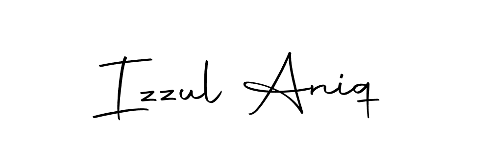 The best way (Autography-DOLnW) to make a short signature is to pick only two or three words in your name. The name Izzul Aniq include a total of six letters. For converting this name. Izzul Aniq signature style 10 images and pictures png