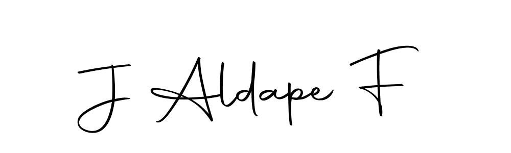 How to make J Aldape F name signature. Use Autography-DOLnW style for creating short signs online. This is the latest handwritten sign. J Aldape F signature style 10 images and pictures png