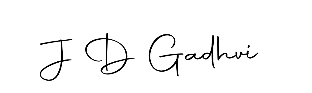 Design your own signature with our free online signature maker. With this signature software, you can create a handwritten (Autography-DOLnW) signature for name J D Gadhvi. J D Gadhvi signature style 10 images and pictures png