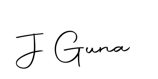 Use a signature maker to create a handwritten signature online. With this signature software, you can design (Autography-DOLnW) your own signature for name J Guna. J Guna signature style 10 images and pictures png