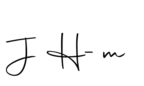 Design your own signature with our free online signature maker. With this signature software, you can create a handwritten (Autography-DOLnW) signature for name J H-m. J H-m signature style 10 images and pictures png