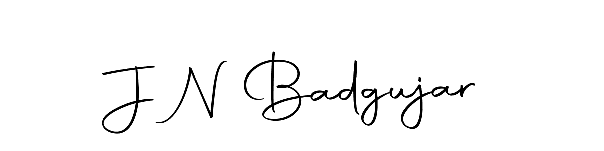 How to make J N Badgujar name signature. Use Autography-DOLnW style for creating short signs online. This is the latest handwritten sign. J N Badgujar signature style 10 images and pictures png