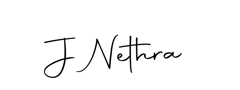 Design your own signature with our free online signature maker. With this signature software, you can create a handwritten (Autography-DOLnW) signature for name J Nethra. J Nethra signature style 10 images and pictures png