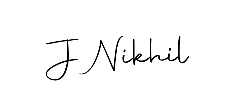 Use a signature maker to create a handwritten signature online. With this signature software, you can design (Autography-DOLnW) your own signature for name J Nikhil. J Nikhil signature style 10 images and pictures png