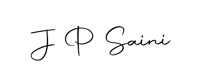 Create a beautiful signature design for name J P Saini. With this signature (Autography-DOLnW) fonts, you can make a handwritten signature for free. J P Saini signature style 10 images and pictures png