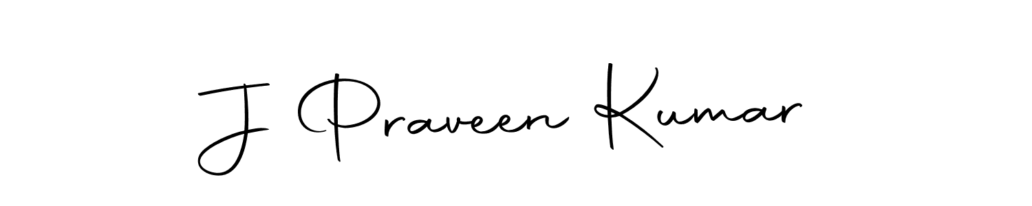 Create a beautiful signature design for name J Praveen Kumar. With this signature (Autography-DOLnW) fonts, you can make a handwritten signature for free. J Praveen Kumar signature style 10 images and pictures png