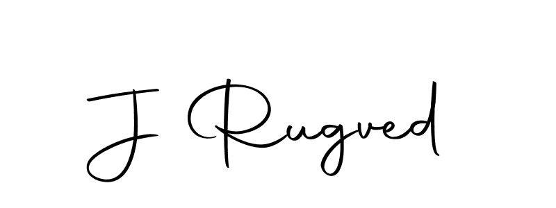 Design your own signature with our free online signature maker. With this signature software, you can create a handwritten (Autography-DOLnW) signature for name J Rugved. J Rugved signature style 10 images and pictures png