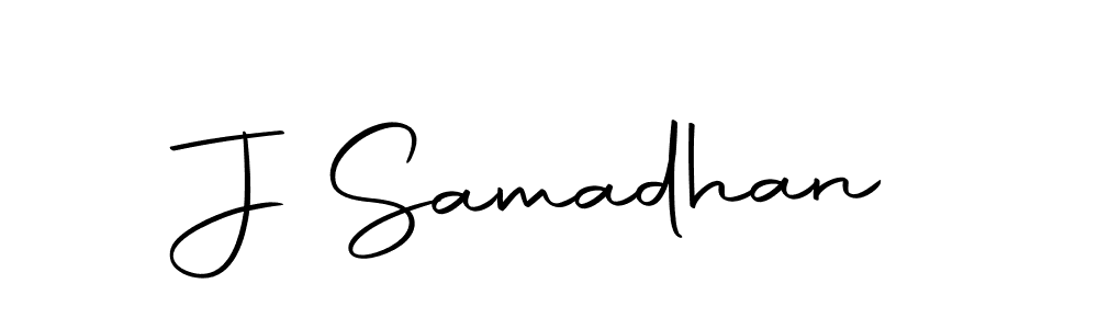 Create a beautiful signature design for name J Samadhan. With this signature (Autography-DOLnW) fonts, you can make a handwritten signature for free. J Samadhan signature style 10 images and pictures png