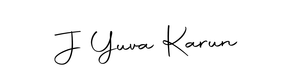 You should practise on your own different ways (Autography-DOLnW) to write your name (J Yuva Karun) in signature. don't let someone else do it for you. J Yuva Karun signature style 10 images and pictures png