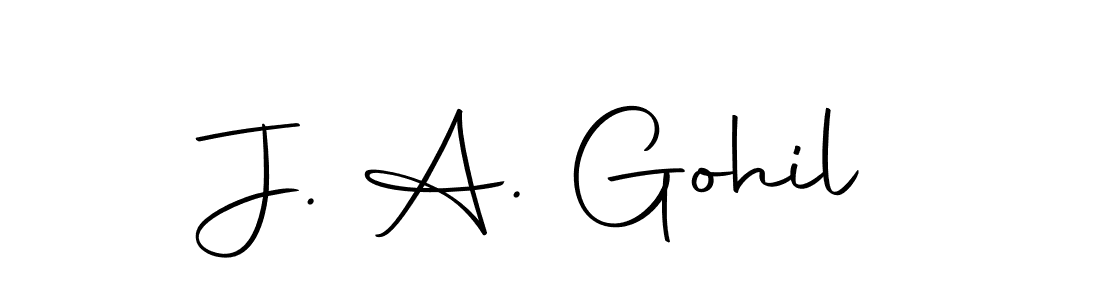 The best way (Autography-DOLnW) to make a short signature is to pick only two or three words in your name. The name J. A. Gohil include a total of six letters. For converting this name. J. A. Gohil signature style 10 images and pictures png