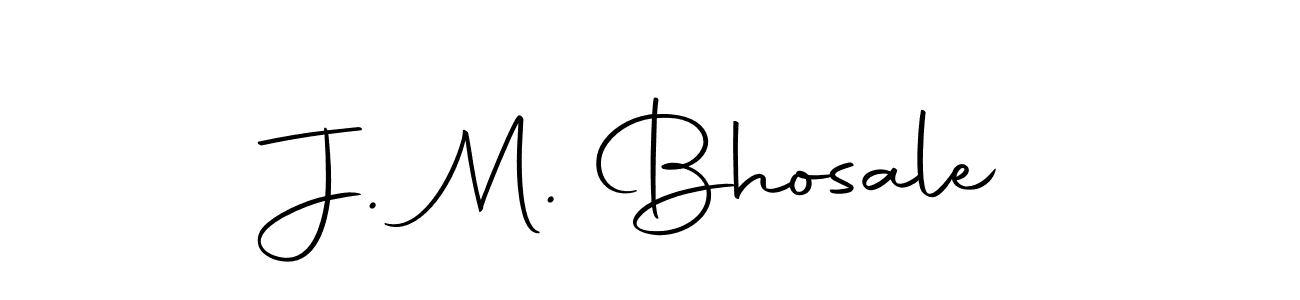 How to make J. M. Bhosale name signature. Use Autography-DOLnW style for creating short signs online. This is the latest handwritten sign. J. M. Bhosale signature style 10 images and pictures png