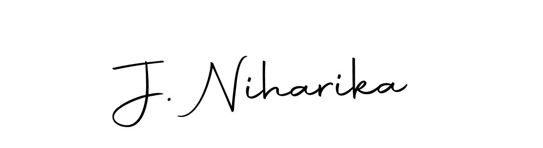 How to make J. Niharika name signature. Use Autography-DOLnW style for creating short signs online. This is the latest handwritten sign. J. Niharika signature style 10 images and pictures png