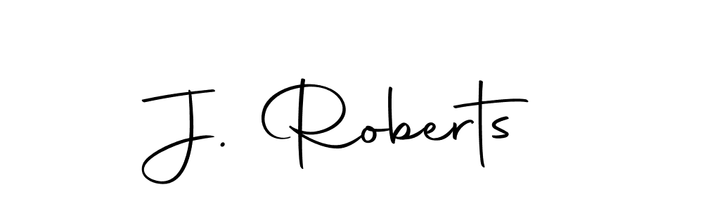 Design your own signature with our free online signature maker. With this signature software, you can create a handwritten (Autography-DOLnW) signature for name J. Roberts. J. Roberts signature style 10 images and pictures png