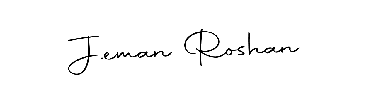 The best way (Autography-DOLnW) to make a short signature is to pick only two or three words in your name. The name J.eman Roshan include a total of six letters. For converting this name. J.eman Roshan signature style 10 images and pictures png