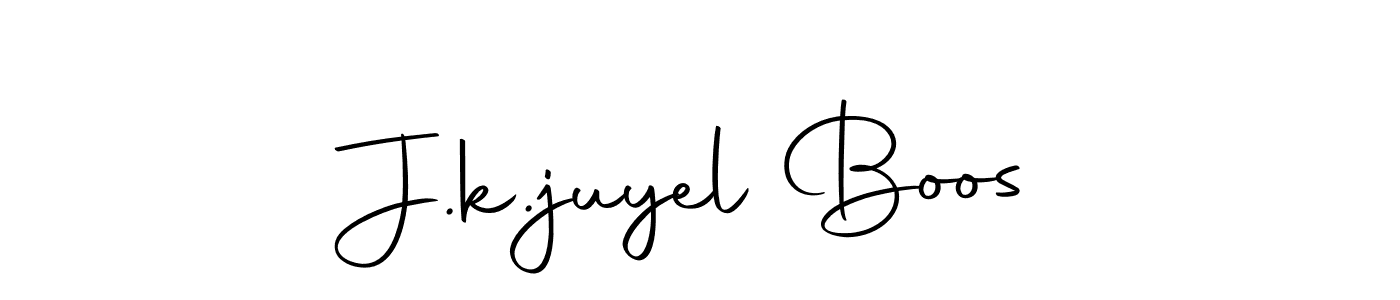 How to make J.k.juyel Boos name signature. Use Autography-DOLnW style for creating short signs online. This is the latest handwritten sign. J.k.juyel Boos signature style 10 images and pictures png