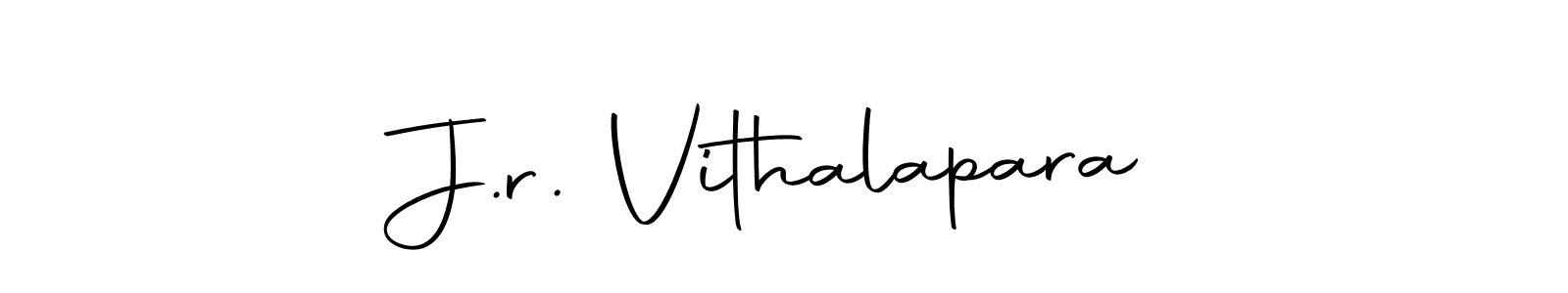 Design your own signature with our free online signature maker. With this signature software, you can create a handwritten (Autography-DOLnW) signature for name J.r. Vithalapara. J.r. Vithalapara signature style 10 images and pictures png