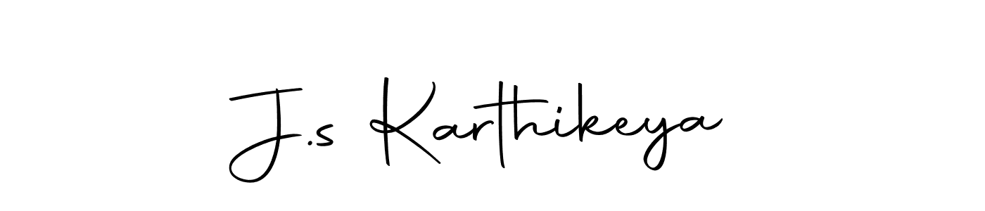 Use a signature maker to create a handwritten signature online. With this signature software, you can design (Autography-DOLnW) your own signature for name J.s Karthikeya. J.s Karthikeya signature style 10 images and pictures png