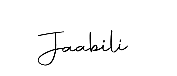 Use a signature maker to create a handwritten signature online. With this signature software, you can design (Autography-DOLnW) your own signature for name Jaabili. Jaabili signature style 10 images and pictures png