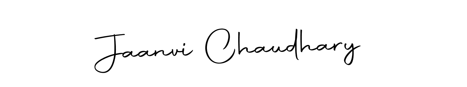 How to make Jaanvi Chaudhary name signature. Use Autography-DOLnW style for creating short signs online. This is the latest handwritten sign. Jaanvi Chaudhary signature style 10 images and pictures png