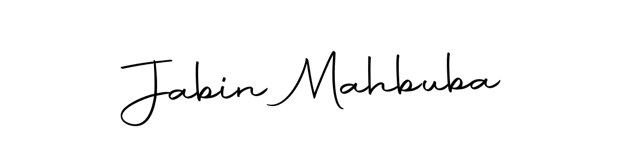 You should practise on your own different ways (Autography-DOLnW) to write your name (Jabin Mahbuba) in signature. don't let someone else do it for you. Jabin Mahbuba signature style 10 images and pictures png