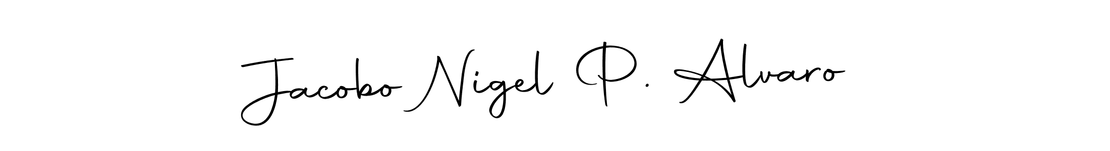 Create a beautiful signature design for name Jacobo Nigel P. Alvaro. With this signature (Autography-DOLnW) fonts, you can make a handwritten signature for free. Jacobo Nigel P. Alvaro signature style 10 images and pictures png