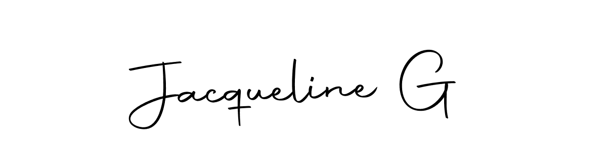 Use a signature maker to create a handwritten signature online. With this signature software, you can design (Autography-DOLnW) your own signature for name Jacqueline G. Jacqueline G signature style 10 images and pictures png