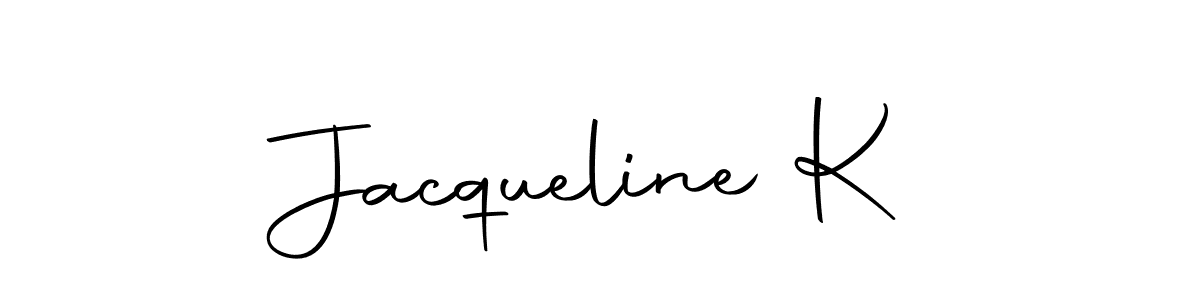 Use a signature maker to create a handwritten signature online. With this signature software, you can design (Autography-DOLnW) your own signature for name Jacqueline K. Jacqueline K signature style 10 images and pictures png