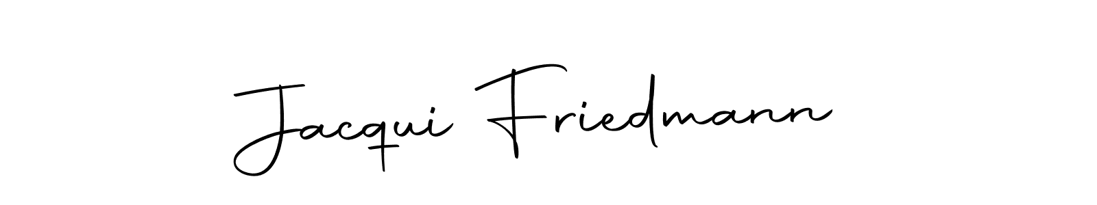 How to make Jacqui Friedmann name signature. Use Autography-DOLnW style for creating short signs online. This is the latest handwritten sign. Jacqui Friedmann signature style 10 images and pictures png