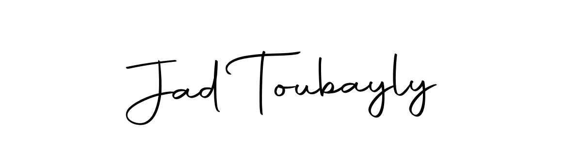 How to make Jad Toubayly name signature. Use Autography-DOLnW style for creating short signs online. This is the latest handwritten sign. Jad Toubayly signature style 10 images and pictures png