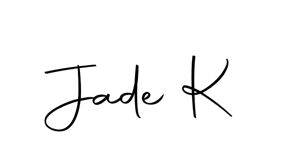 Make a beautiful signature design for name Jade K. With this signature (Autography-DOLnW) style, you can create a handwritten signature for free. Jade K signature style 10 images and pictures png