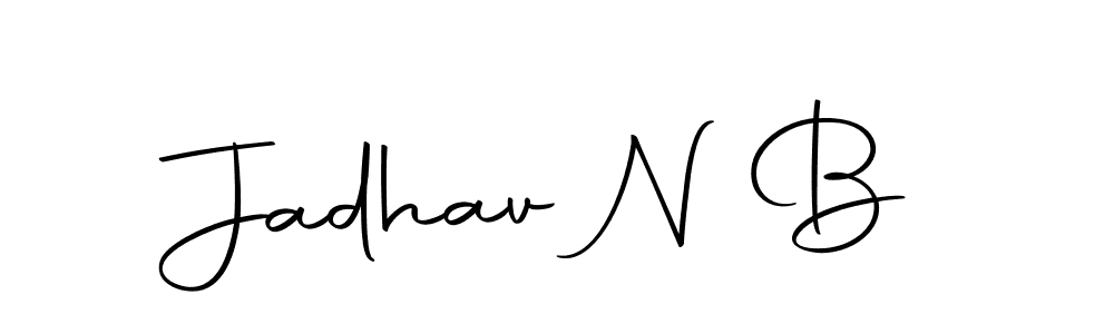 Create a beautiful signature design for name Jadhav N B. With this signature (Autography-DOLnW) fonts, you can make a handwritten signature for free. Jadhav N B signature style 10 images and pictures png