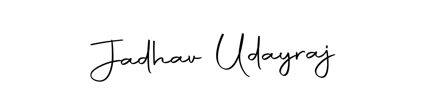 How to make Jadhav Udayraj name signature. Use Autography-DOLnW style for creating short signs online. This is the latest handwritten sign. Jadhav Udayraj signature style 10 images and pictures png