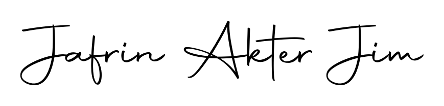 You should practise on your own different ways (Autography-DOLnW) to write your name (Jafrin Akter Jim) in signature. Don't let someone else do it for you. Jafrin Akter Jim signature style 10 images and pictures png