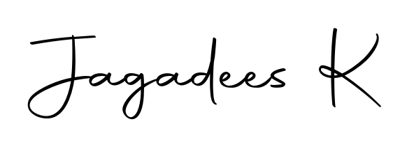 A timeless handwritten aesthetic for Jagadees K. The Autography-DOLnW font gives your signature a handcrafted feel with natural curves. Jagadees K signature style 10 images and pictures png