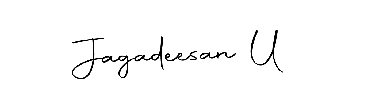 You should practise on your own different ways (Autography-DOLnW) to write your name (Jagadeesan U) in signature. don't let someone else do it for you. Jagadeesan U signature style 10 images and pictures png