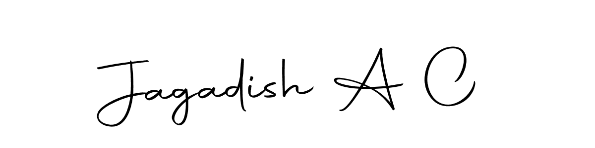 How to make Jagadish A C name signature. Use Autography-DOLnW style for creating short signs online. This is the latest handwritten sign. Jagadish A C signature style 10 images and pictures png